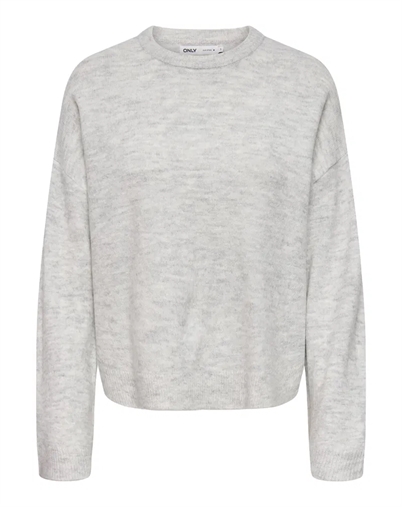 Only - ONLSimoni O-Neck Pullover Strick - Light Grey Melange